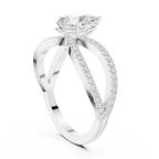Pear Cut Infinity Split Shank Diamond Engagement Ring