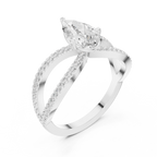 Pear Cut Infinity Split Shank Diamond Engagement Ring