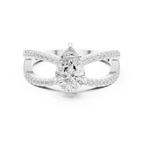 Pear Cut Infinity Split Shank Diamond Engagement Ring