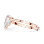 Pear Cut Three Stone Diamond Engagement Ring with Trillion Side Stones
