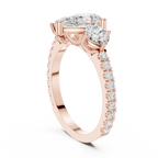 Pear Cut Three Stone Diamond Engagement Ring