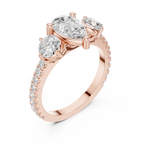 Pear Cut Three Stone Diamond Engagement Ring
