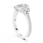 Pear Cut Three Stone Diamond Engagement Ring