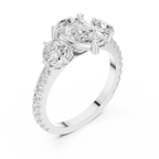 Pear Cut Three Stone Diamond Engagement Ring