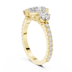 Pear Cut Three Stone Diamond Engagement Ring