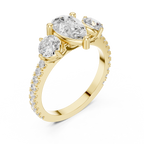 Pear Cut Three Stone Diamond Engagement Ring