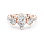Pear Cut Three Stone Diamond Engagement Ring