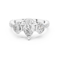 Pear Cut Three Stone Diamond Engagement Ring