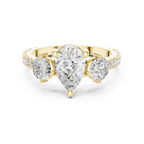 Pear Cut Three Stone Diamond Engagement Ring
