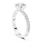 Round Solitaire Pavé Diamond Engagement Ring