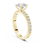 Round Solitaire Pavé Diamond Engagement Ring