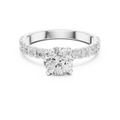 Round Solitaire Pavé Diamond Engagement Ring
