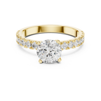 Round Solitaire Pavé Diamond Engagement Ring