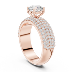 Round Diamond Multi Row Pave Engagement Ring