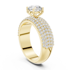 Round Diamond Multi Row Pave Engagement Ring