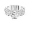 Round Diamond Multi Row Pave Engagement Ring