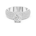 Round Diamond Multi Row Pave Engagement Ring