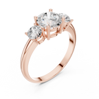 Round Three Stone Diamond Engagement Ring
