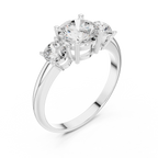 Round Three Stone Diamond Engagement Ring