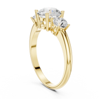 Round Three Stone Diamond Engagement Ring