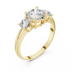 Round Three Stone Diamond Engagement Ring