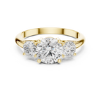 Round Three Stone Diamond Engagement Ring