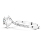 Round Halo Diamond Engagement Ring with Pave Band