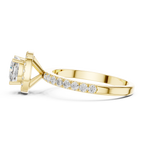 Round Halo Diamond Engagement Ring with Pave Band