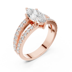 Marquise Cut Split Shank Diamond Engagement Ring