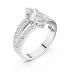 Marquise Cut Split Shank Diamond Engagement Ring