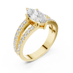 Marquise Cut Split Shank Diamond Engagement Ring