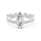 Marquise Cut Split Shank Diamond Engagement Ring