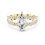 Marquise Cut Split Shank Diamond Engagement Ring