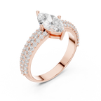 Marquise Triple Pavé Diamond Engagement Ring