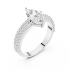 Marquise Triple Pavé Diamond Engagement Ring