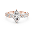 Marquise Triple Pavé Diamond Engagement Ring