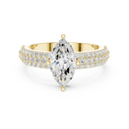 Marquise Triple Pavé Diamond Engagement Ring