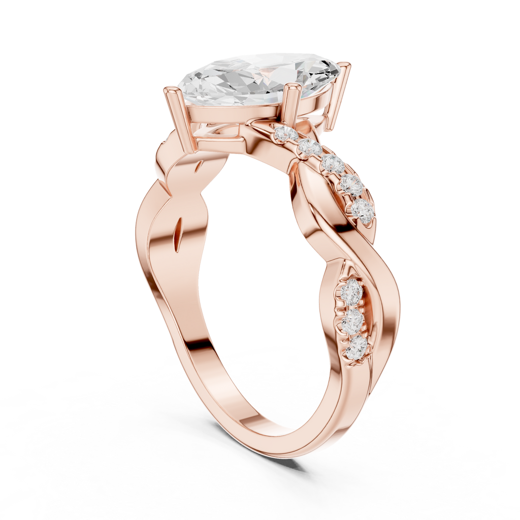 Marquise Twist Diamond Engagement Ring