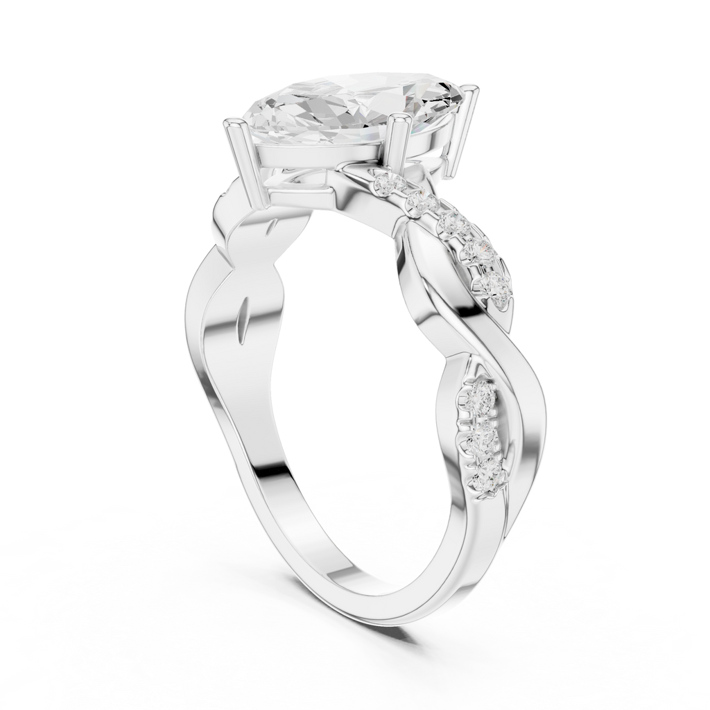 Marquise Twist Diamond Engagement Ring