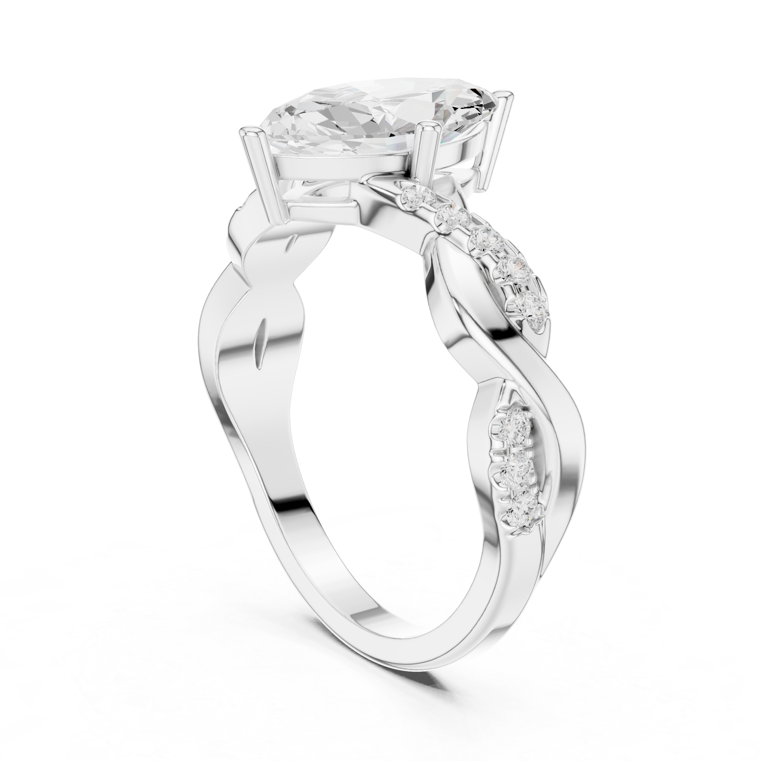 Marquise Twist Diamond Engagement Ring