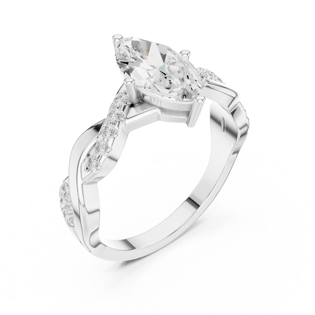 Marquise Twist Diamond Engagement Ring
