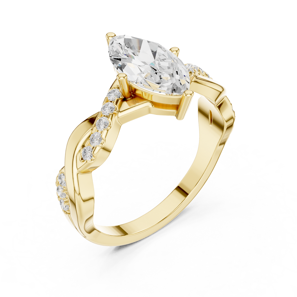 Marquise Twist Diamond Engagement Ring