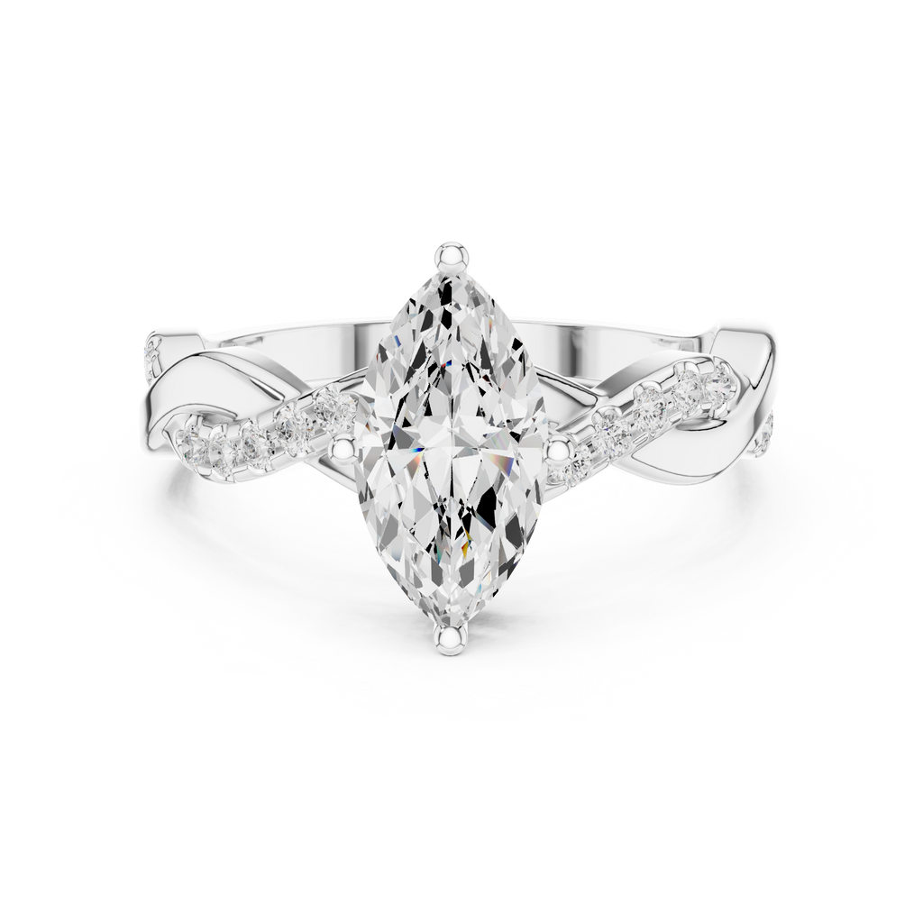 Marquise Twist Diamond Engagement Ring