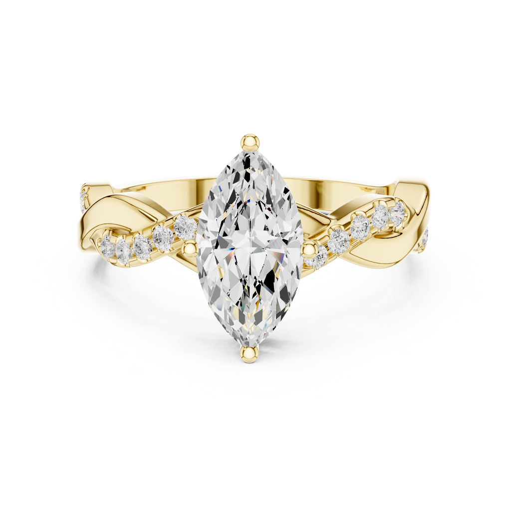 Marquise Twist Diamond Engagement Ring