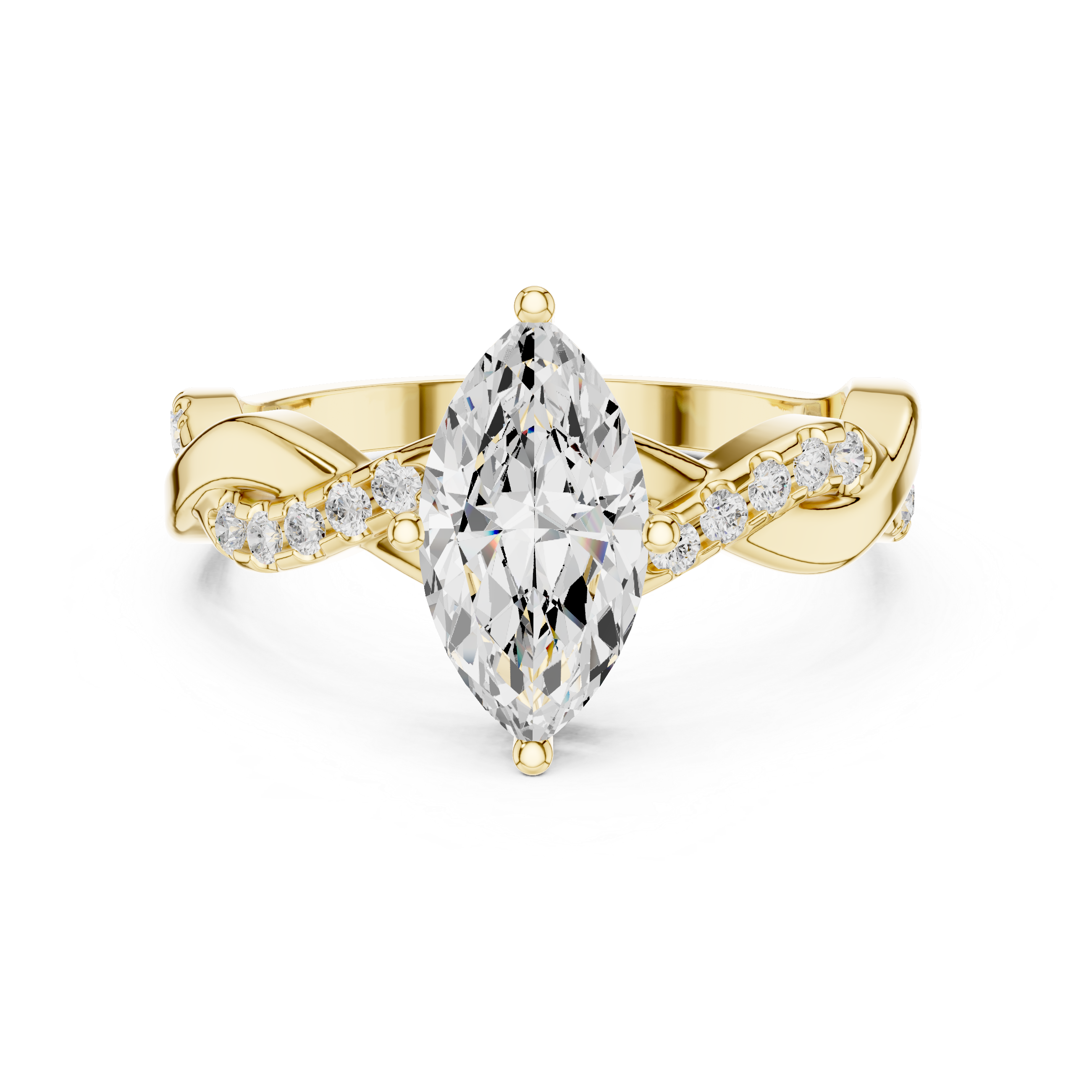 Marquise Twist Diamond Engagement Ring