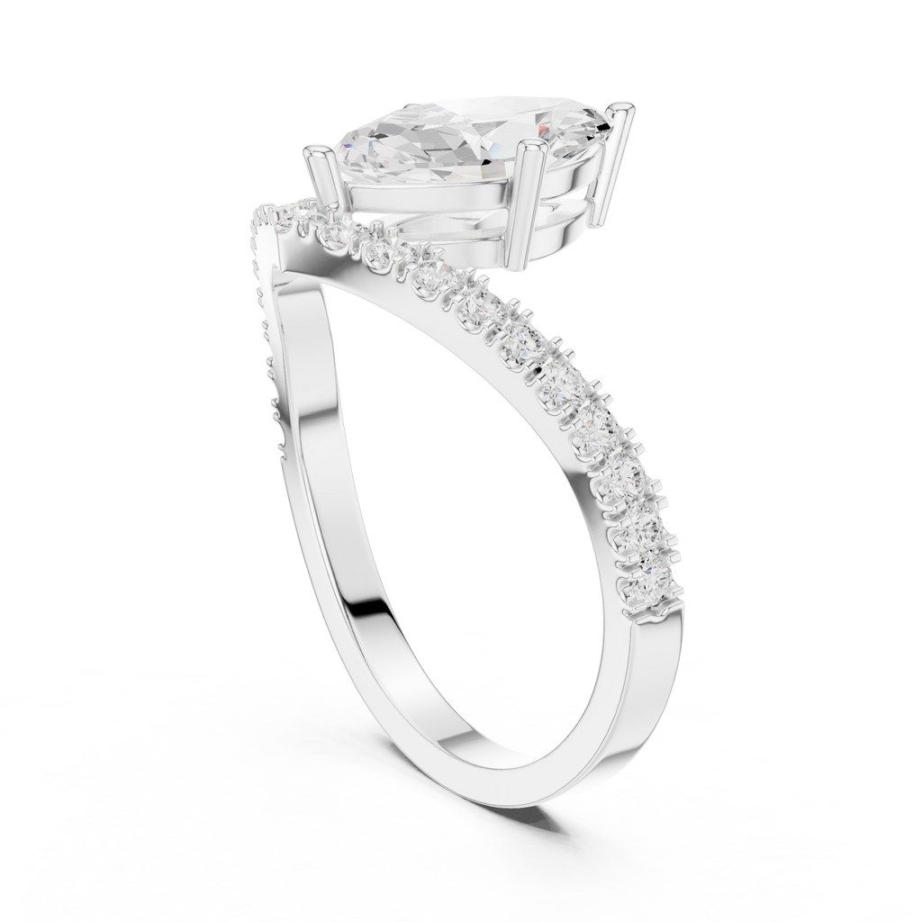 Marquise Chevron Diamond Engagement Ring