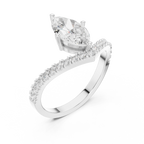 Marquise Chevron Diamond Engagement Ring