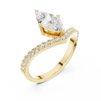 Marquise Chevron Diamond Engagement Ring
