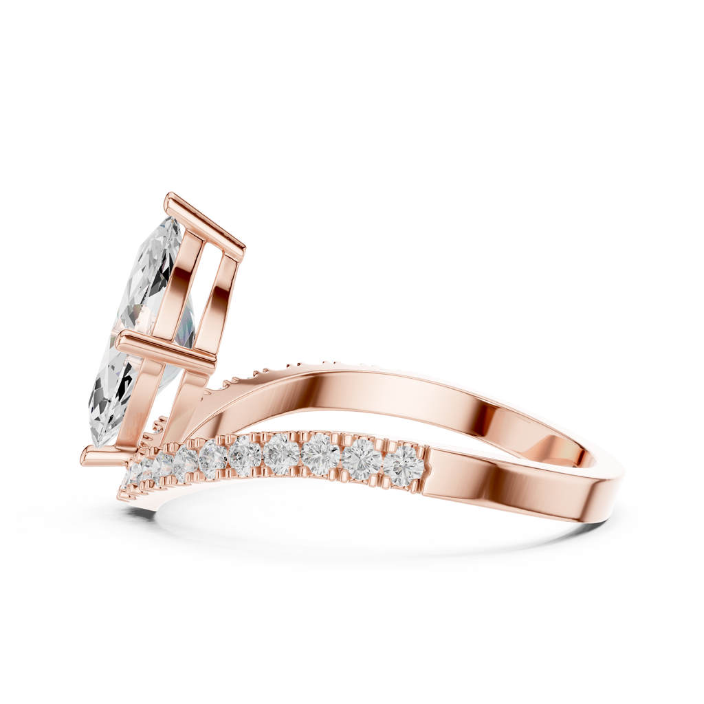 Marquise Chevron Diamond Engagement Ring