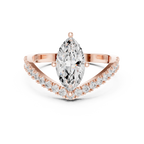 Marquise Chevron Diamond Engagement Ring